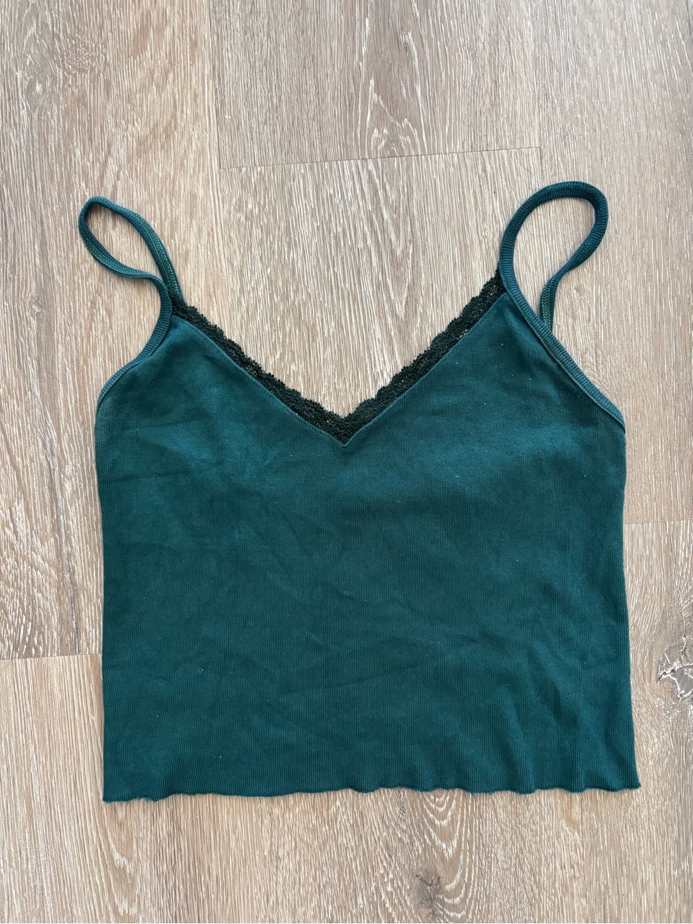 Brandy Melville - Dark Green Lace-Trim Camisole